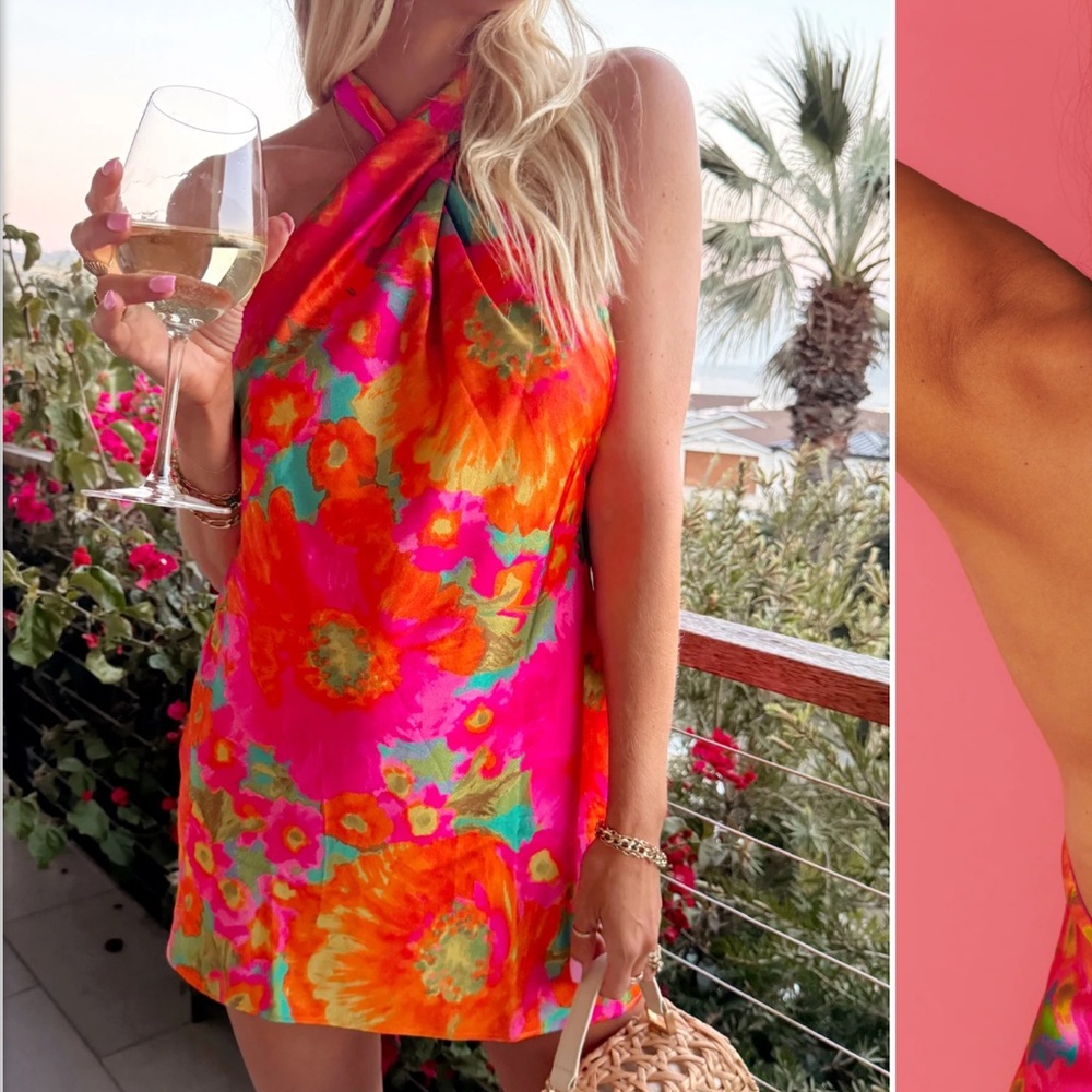 Womens Show Me Your Mumu Jasmine Satin Floral Mini Dress Small NWOT